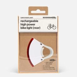 Eclairage Vélo Led Rechargeable Arrière 37 Lumens Curve Bookman -Éclairages vélo Soldes eclairage velo led rechargeable arriere curve bookman blanc full