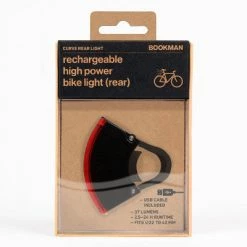 Eclairage Vélo Led Rechargeable Arrière 37 Lumens Curve Bookman -Éclairages vélo Soldes eclairage velo led rechargeable arriere curve bookman noir full