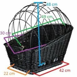 Panier Arrière En Osier Pour Chien Sur Porte Bagage Vélo -Trixie -Éclairages vélo Soldes panier arriere en osier pour chien sur porte bagage velo trixie full 4