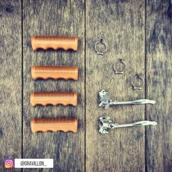 Brandless Poignées De Vélo Vintage Caramel Avec Creux 110 Mm -Éclairages vélo Soldes poignees vintage velo gravillon